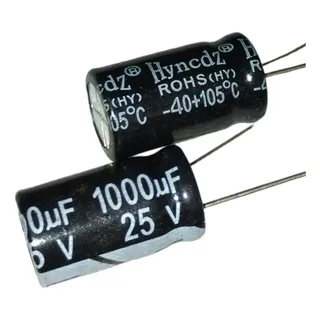 Condensador electrolítico 1000uF 25v x10 unidades